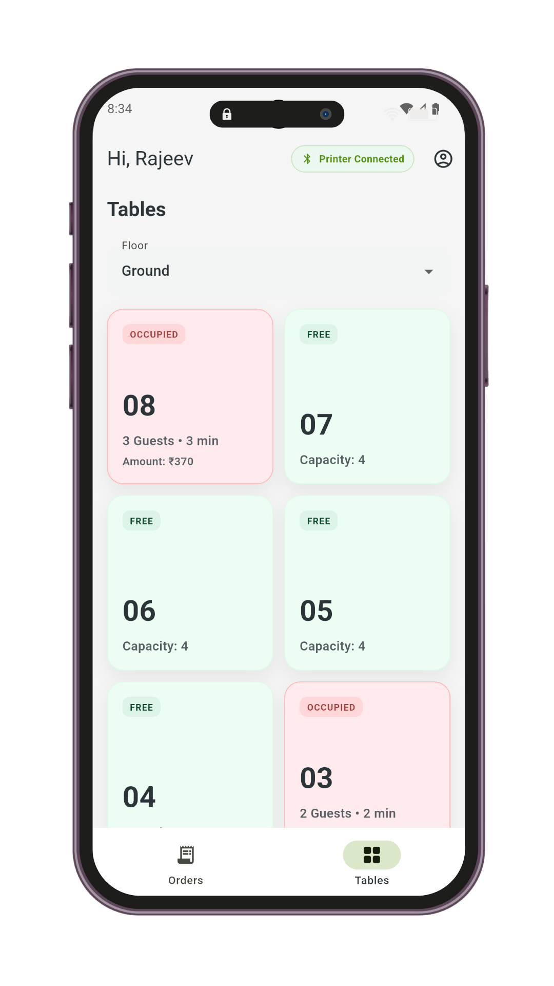 Restaurant App Interface